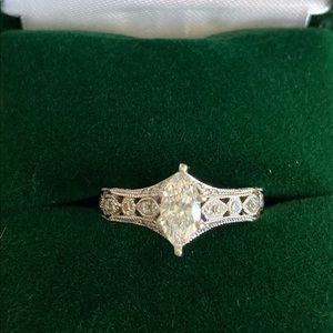 Womens real diamond engagement ring